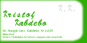 kristof kabdebo business card