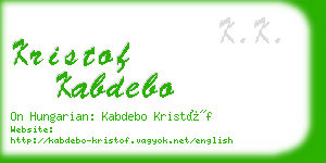 kristof kabdebo business card